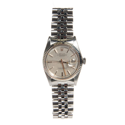 Rolex Stainless Steel 18K White Gold 36mm Oyster Perpetual Datejust Watch Silver 16014 3 of 7