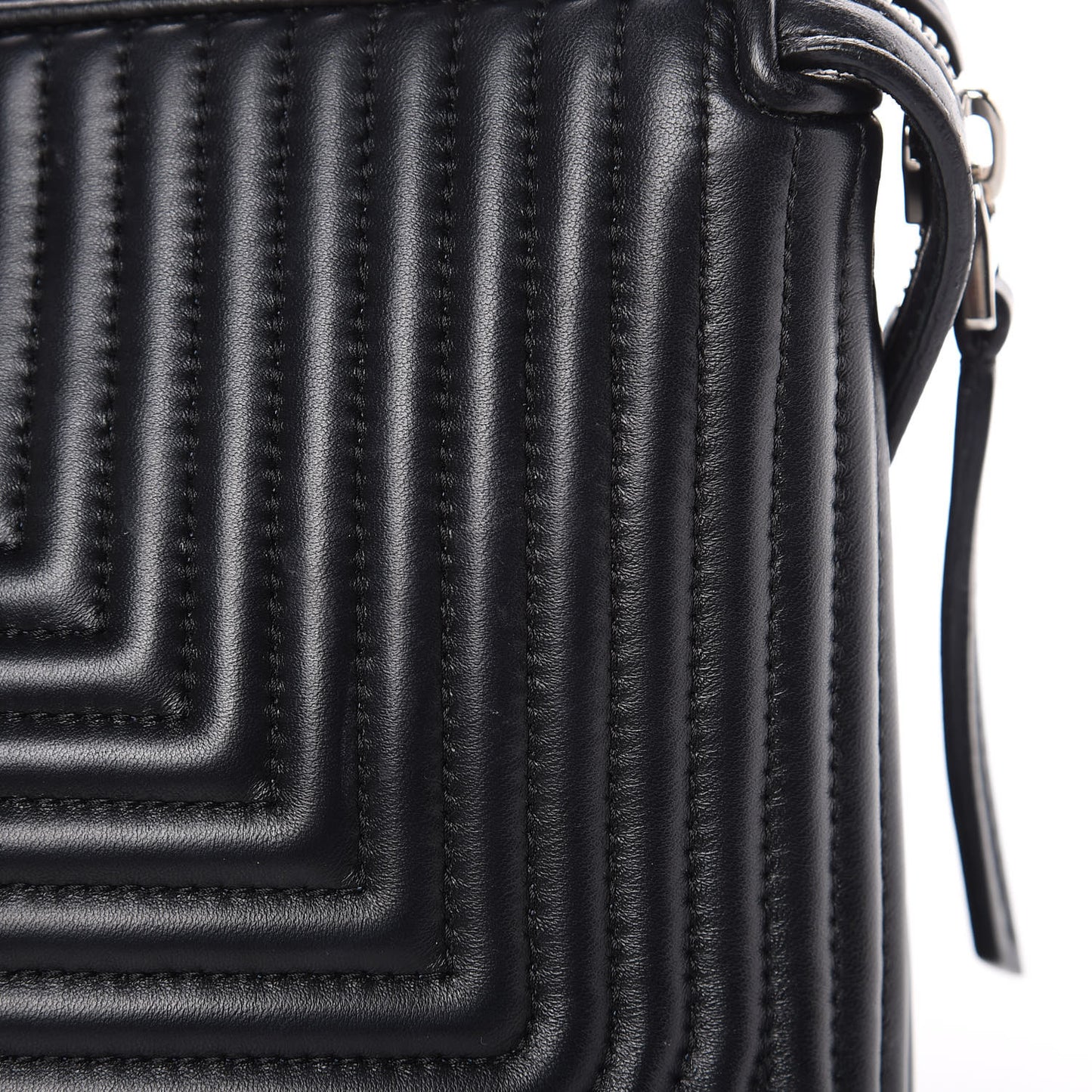 Shiny Nappa Trapuntata Chain Small DotCom Click Chain Satchel Black