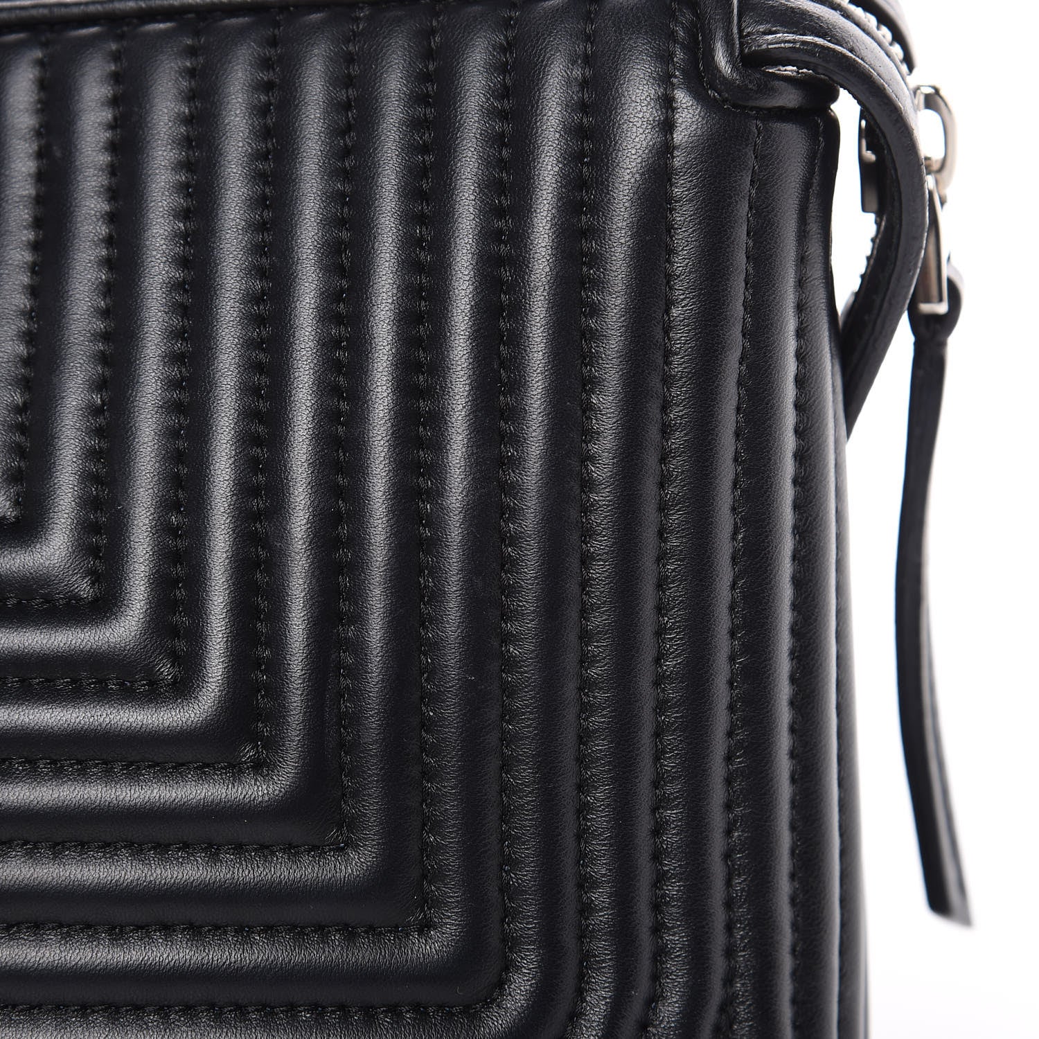 Fendi Shiny Nappa Trapuntata Chain Small DotCom Click Chain Satchel Black 9 of 13