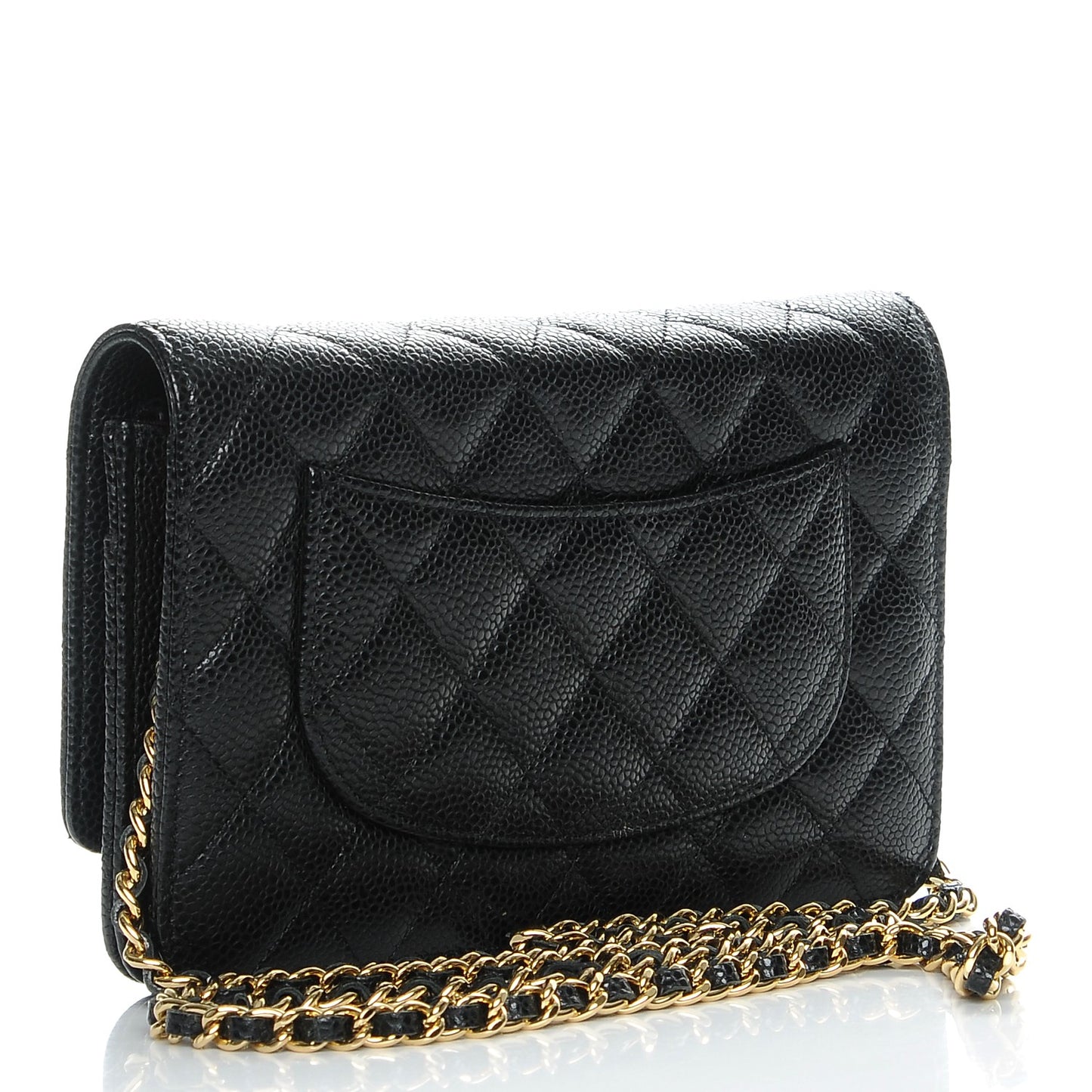 Caviar Quilted Wallet On Chain WOC Black