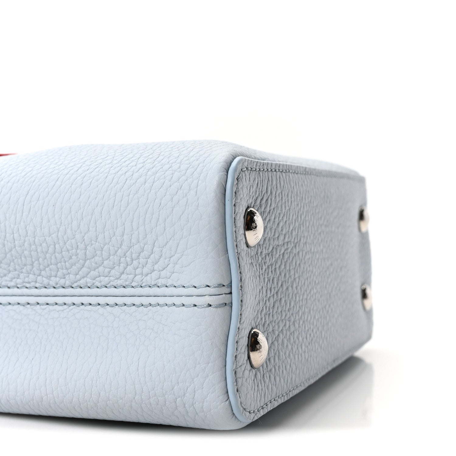 Louis Vuitton Taurillon Capucines Mini Light Blue White Red 8 of 9