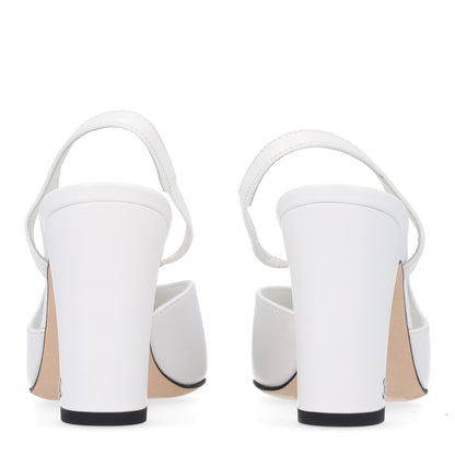 Chanel Lambskin Grosgrain Cap Toe CC Slingback Pumps 36 White Black 6 of 10