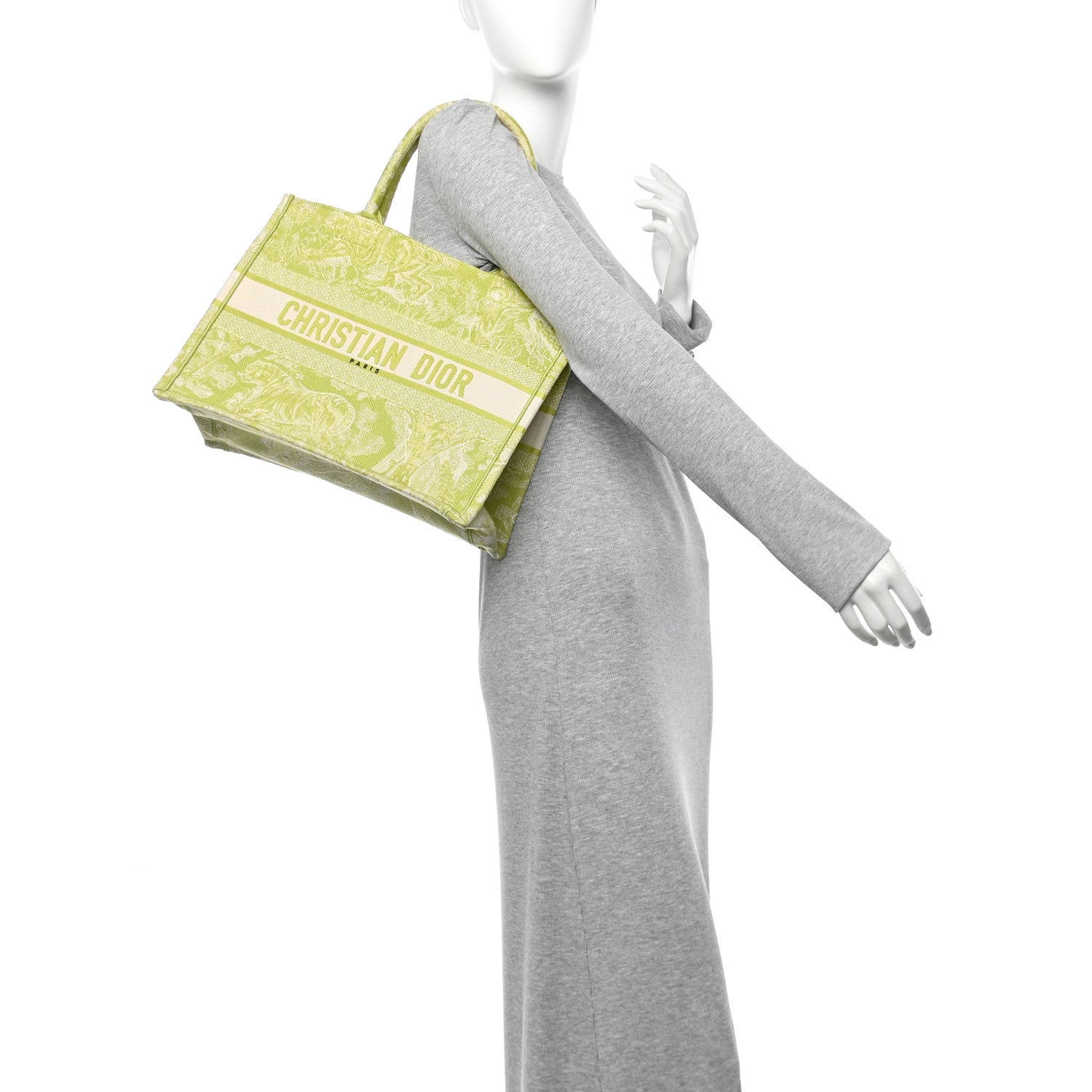 Christian Dior Canvas Embroidered Medium Dioriviera Toile De Jouy Book Tote D-Lite Green 2 of 13