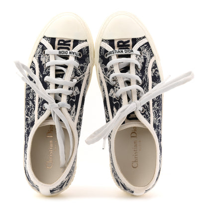 Christian Dior Canvas Toile De Jouy Embroidered Womens Walk'N'Dior Low Top Sneakers 38.5 Blue Off-White 2 of 10