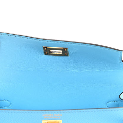 Hermes Epsom Mini Kelly Sellier 20 Celeste 11 of 12