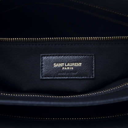 Saint Laurent Grain De Poudre Matelasse Chevron Medium Tribeca Shopping Bag Black 6 of 10