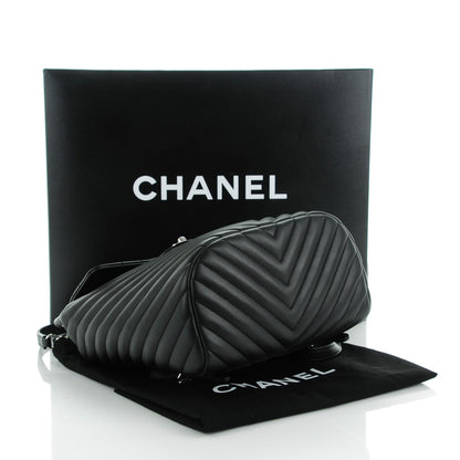Chanel Calfskin Chevron Quilted Small Urban Spirit Backpack Black 4 of 8