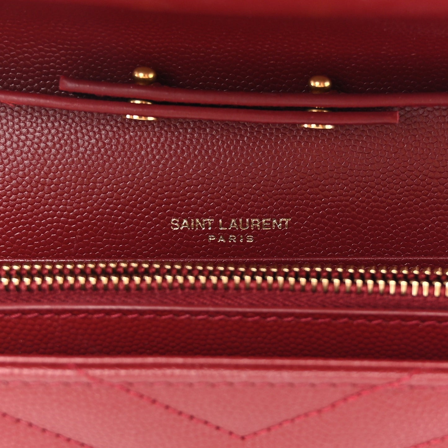Grain De Poudre Matelasse Chevron Monogram Chain Wallet Blush Fonce