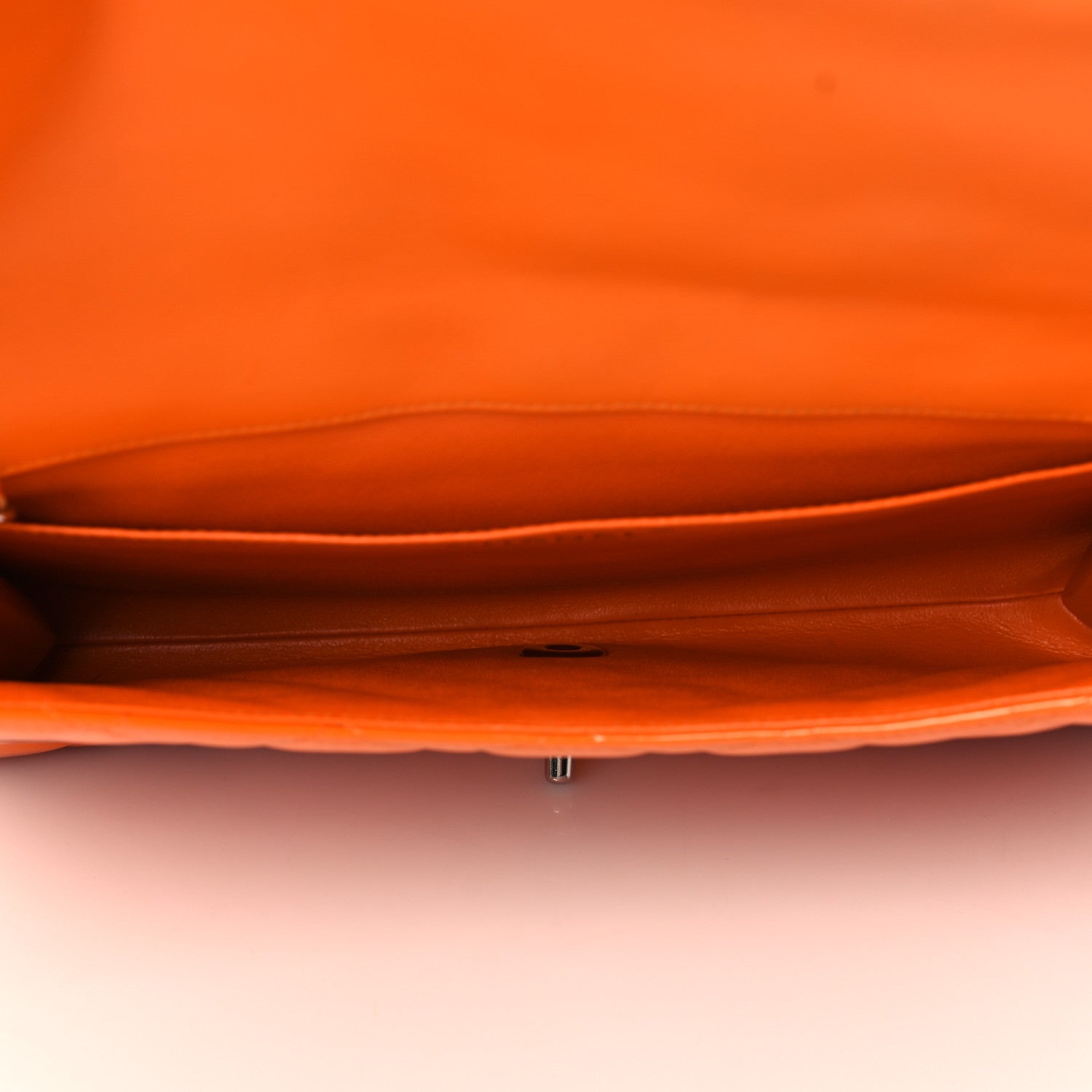 Chanel Patent Quilted Clutch with Chain Flap Orange 5 of 15