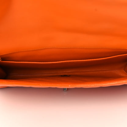 Chanel Patent Quilted Clutch with Chain Flap Orange 5 of 15