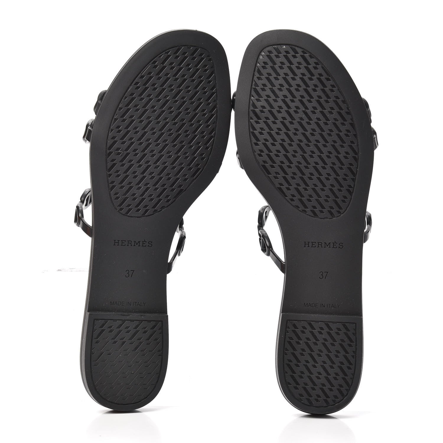 Hermes Rubber Chaine d'Ancre Rivage Sandals 37 Black 6 of 6