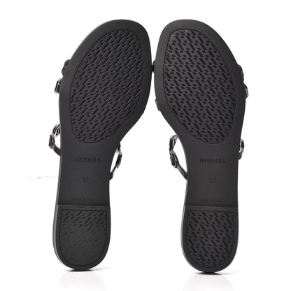 Hermes Rubber Chaine d'Ancre Rivage Sandals 37 Black 6 of 6