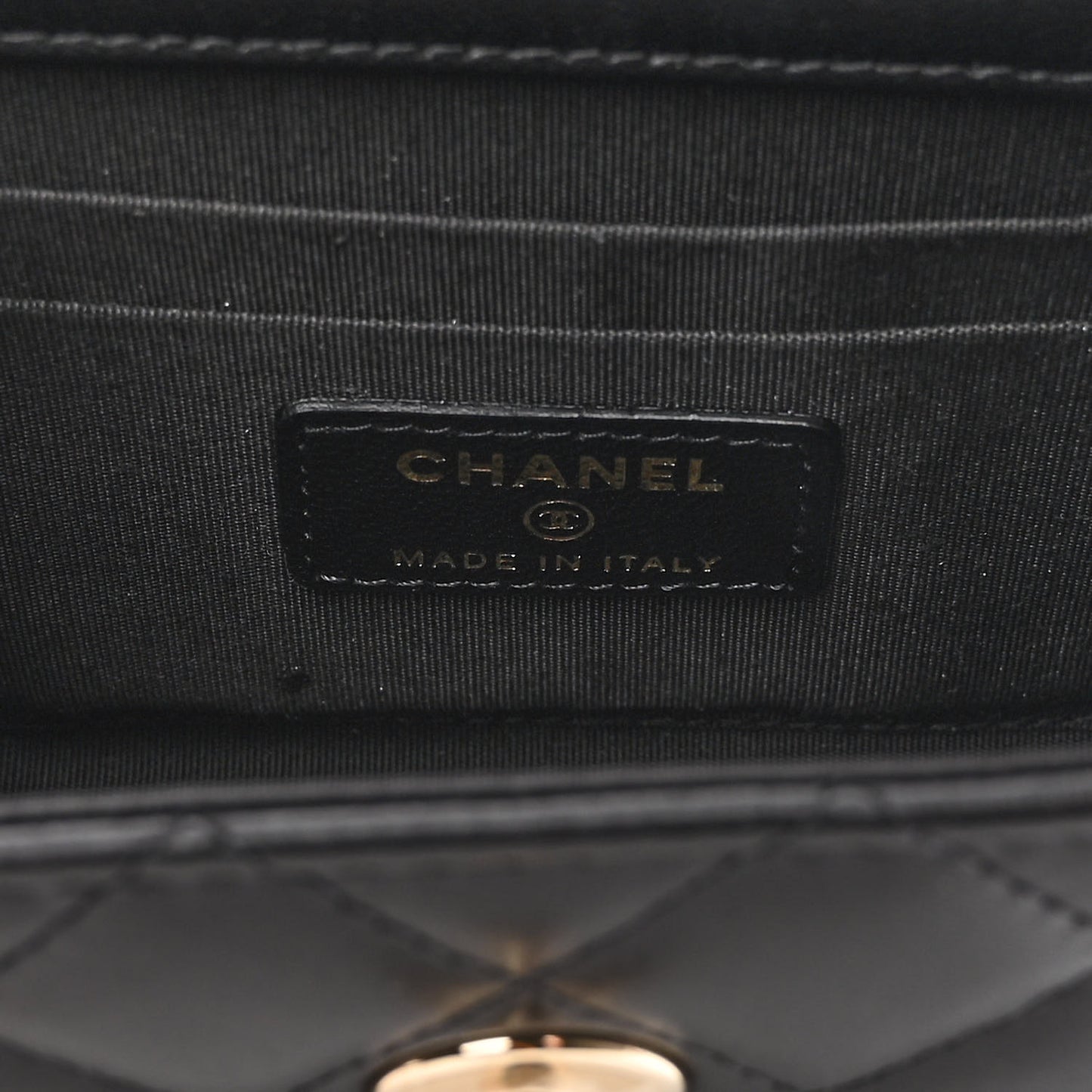 Lambskin Quilted Mini Trendy CC Clutch With Chain Black