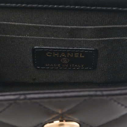 Chanel Lambskin Quilted Mini Trendy CC Clutch With Chain Black 6 of 10