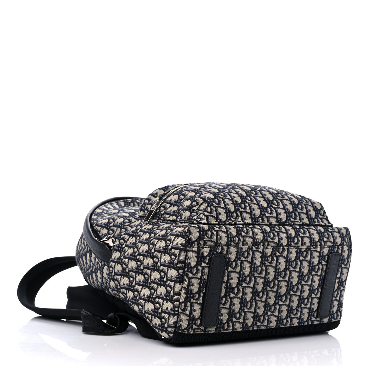 Oblique Calfskin Rider Backpack Beige Black