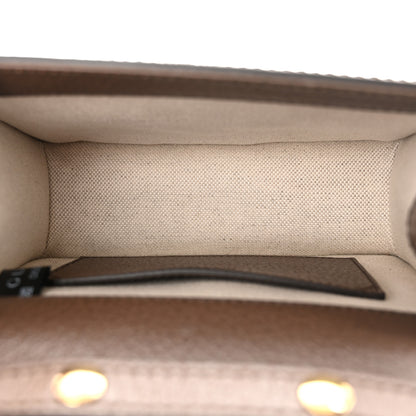 Gucci GG Supreme Monogram Textured Dollar Calfskin Web Mini Ophidia Padlock Top Handle Chain Shoulder Bag Beige Ebony New Acero 5 of 10