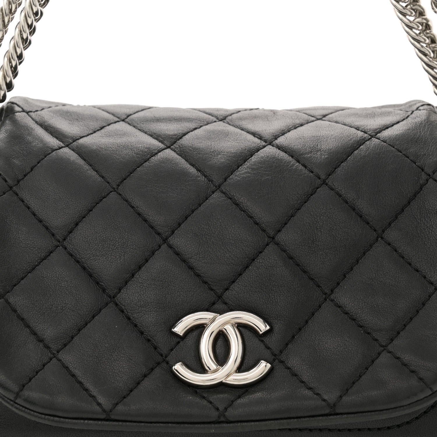 Chanel Washed Lambskin Quilted Bijoux Chain Accordion Flap Black 8 of 12