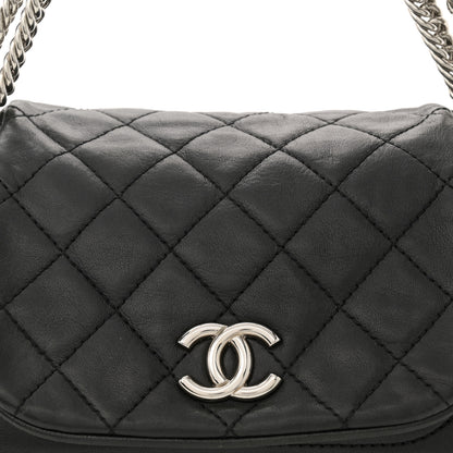 Chanel Washed Lambskin Quilted Bijoux Chain Accordion Flap Black 8 of 12