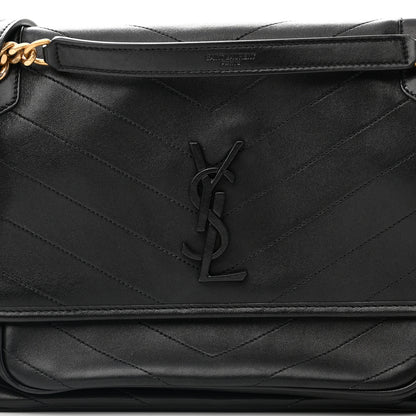 Saint Laurent Lambskin Matelasse Monogram Medium Niki Chain Satchel Black 9 of 12