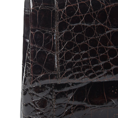 Nancy Gonzalez Glossy Crocodile Foldover Clutch Brown 8 of 10