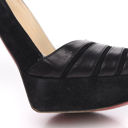 Christian Louboutin Shiny Calfskin Veau Velours Viva Bella 140 Platform Pumps 36.5 Black 13 of 14
