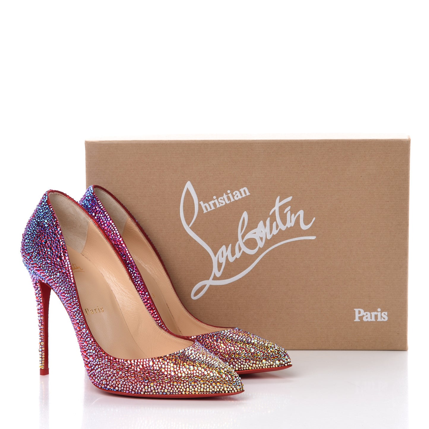 Suede Strass Degrade Pigalle Follies 100 Pumps 37 Red