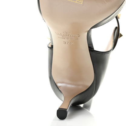 Valentino Garavani Calfskin Rockstud Ankle Strap Sandals 37.5 Black 12 of 14