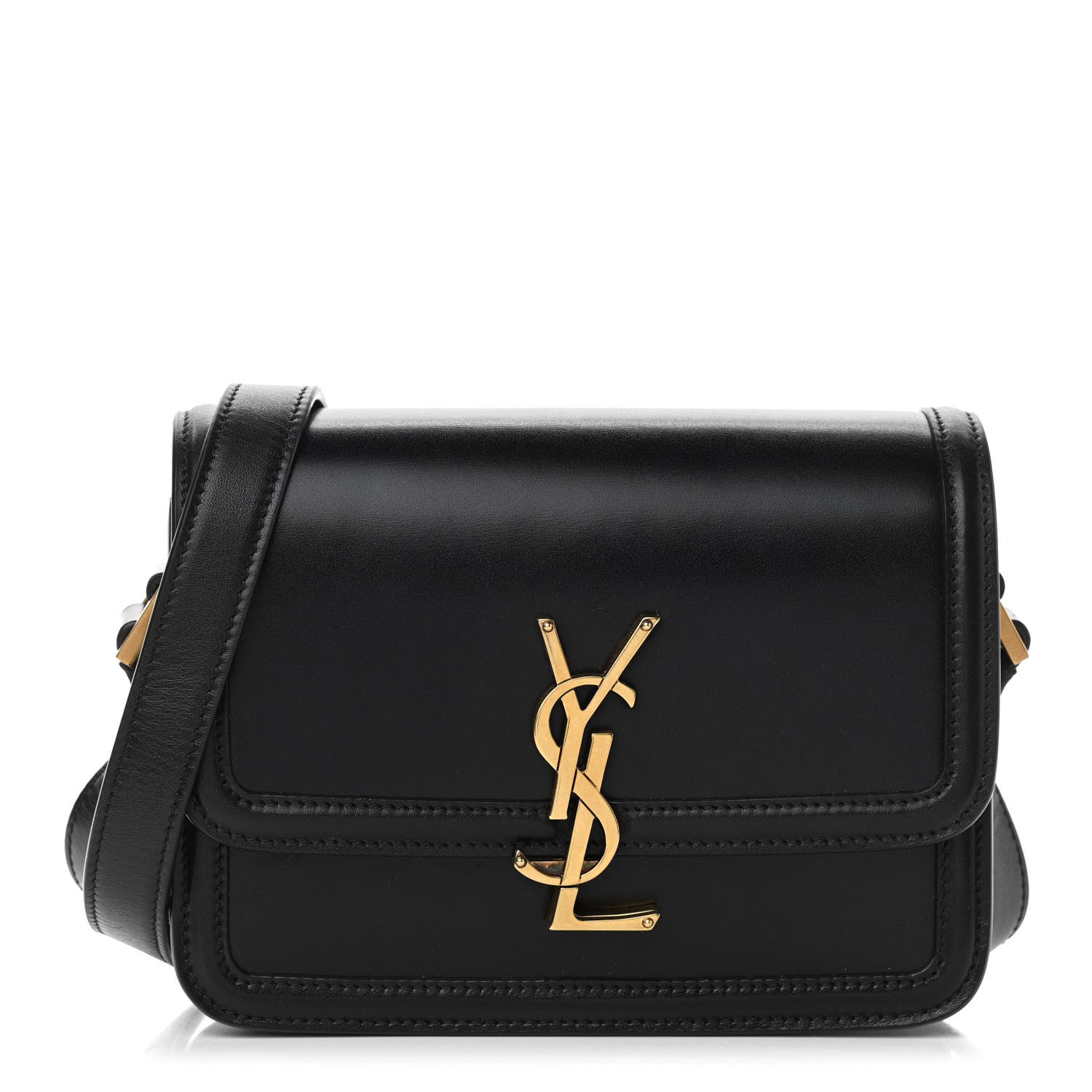 Saint Laurent Smooth Calfskin Small Solferino Satchel Black 1 of 17