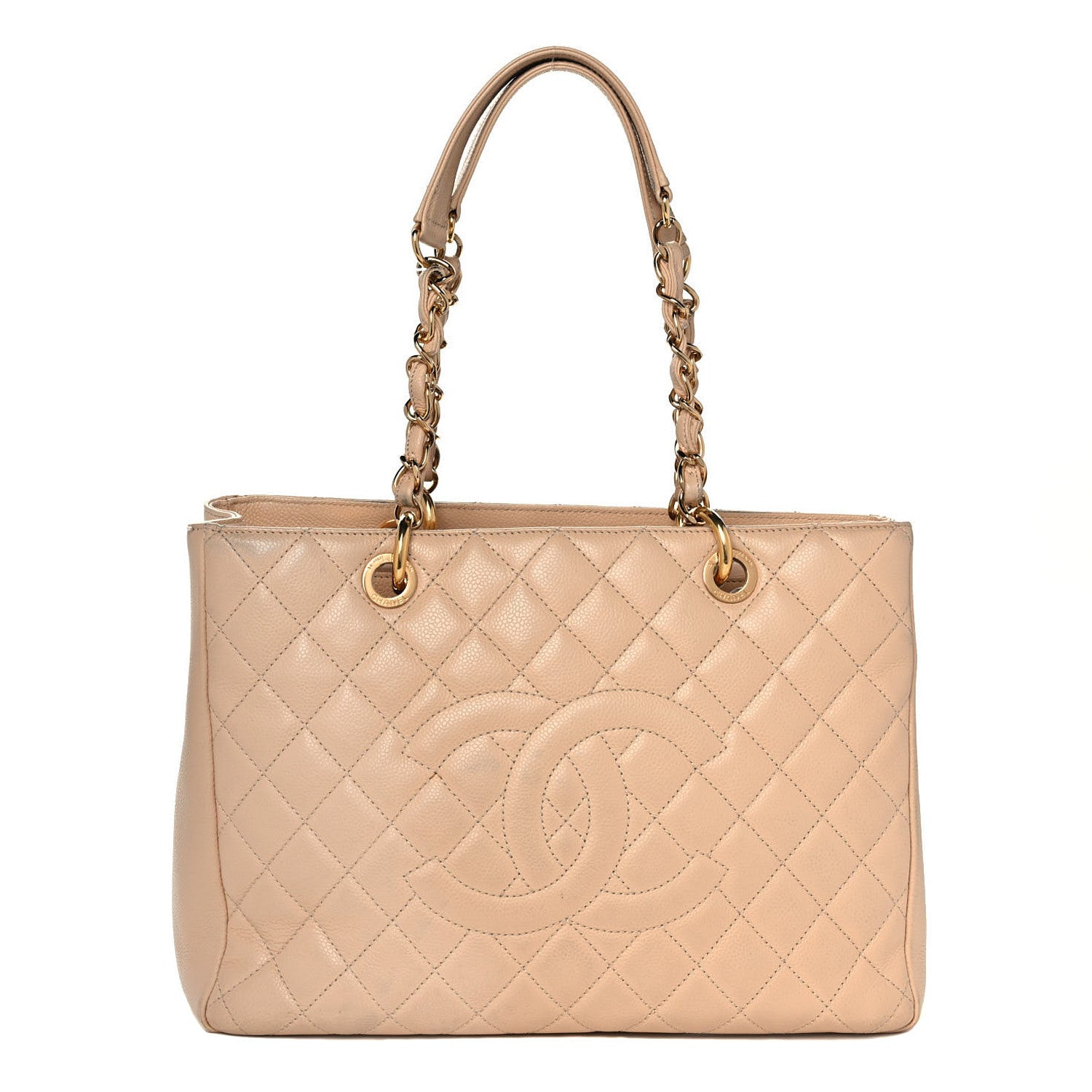 Chanel Caviar Quilted Grand Shopping Tote GST Beige 1 of 13