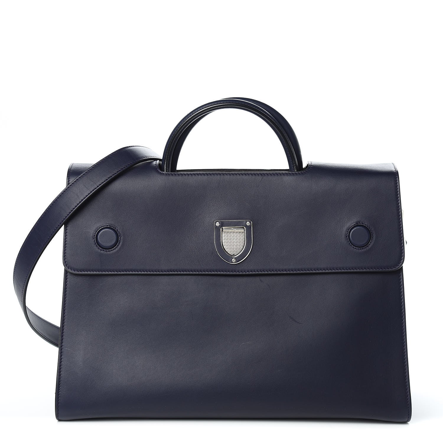 Christian Dior Calfskin Large Diorever Flap Navy 1 of 12
