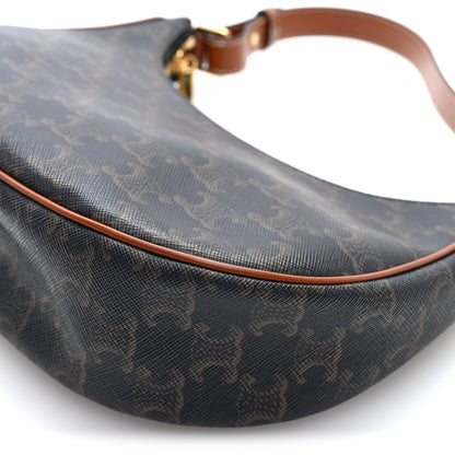 Celine Triomphe Canvas Calfskin Ava Shoulder Bag Tan 10 of 10