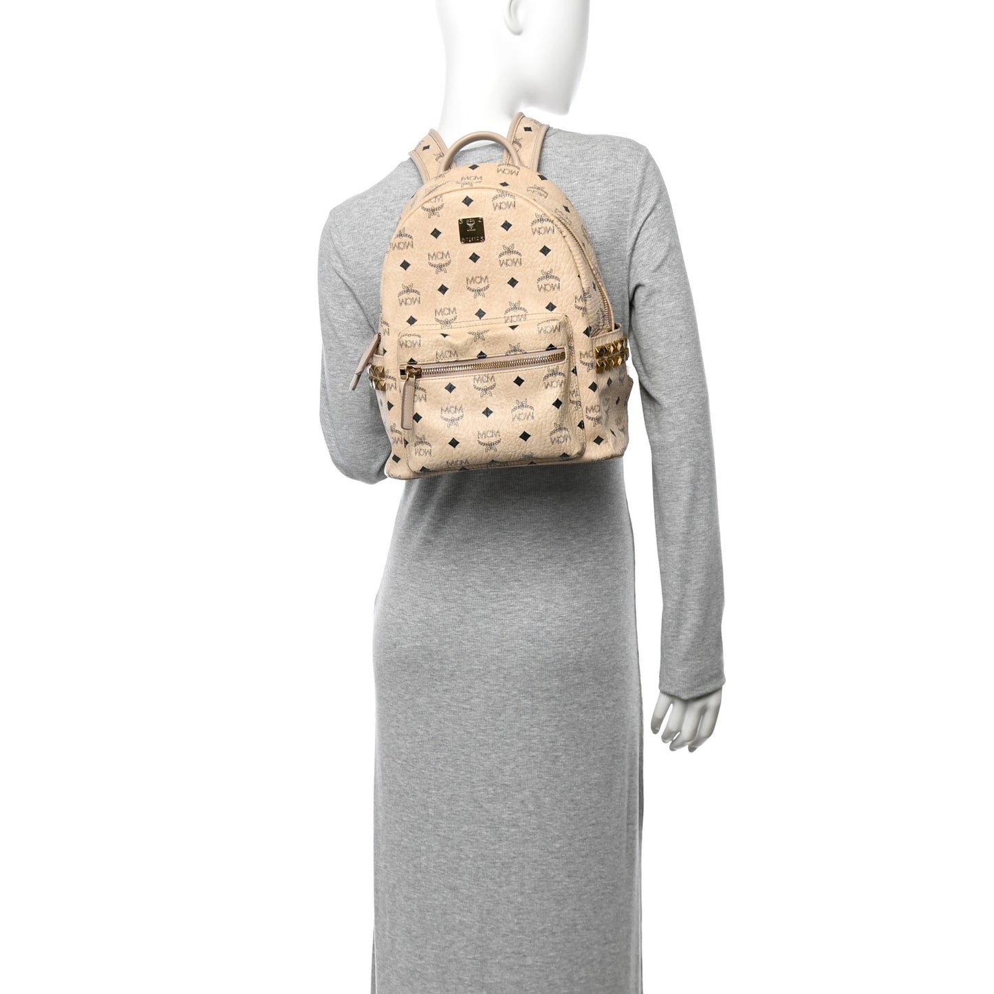 Visetos Small Side Stud Stark Backpack Beige