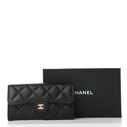 Chanel Caviar Quilted Medium Gusset Flap Wallet Black 9 of 9