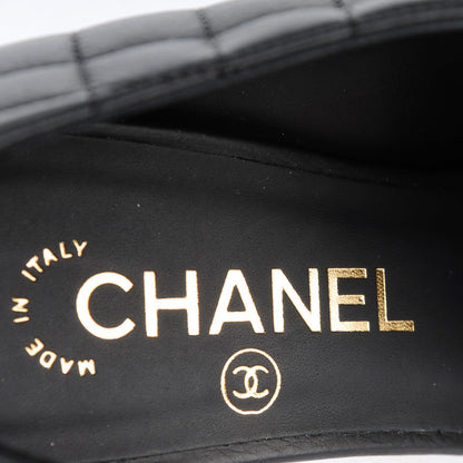 Chanel Calfskin Quilted Peep Toe Pumps 39 Black 7 of 9