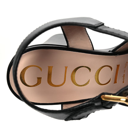 Gucci Nappa Charlotte Horsebit 40/135mm Platform Sandals 40 Black 8 of 13