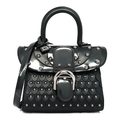 Delvaux Calfskin Iron Shield Mini Brillant Satchel Black 1 of 7