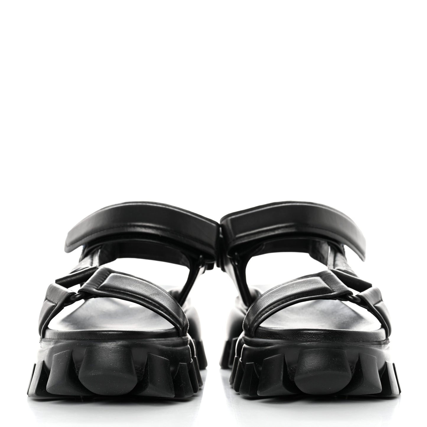 Nappa Logo Embossed Thunder Sole 50mm Sport Sandals 36 Black