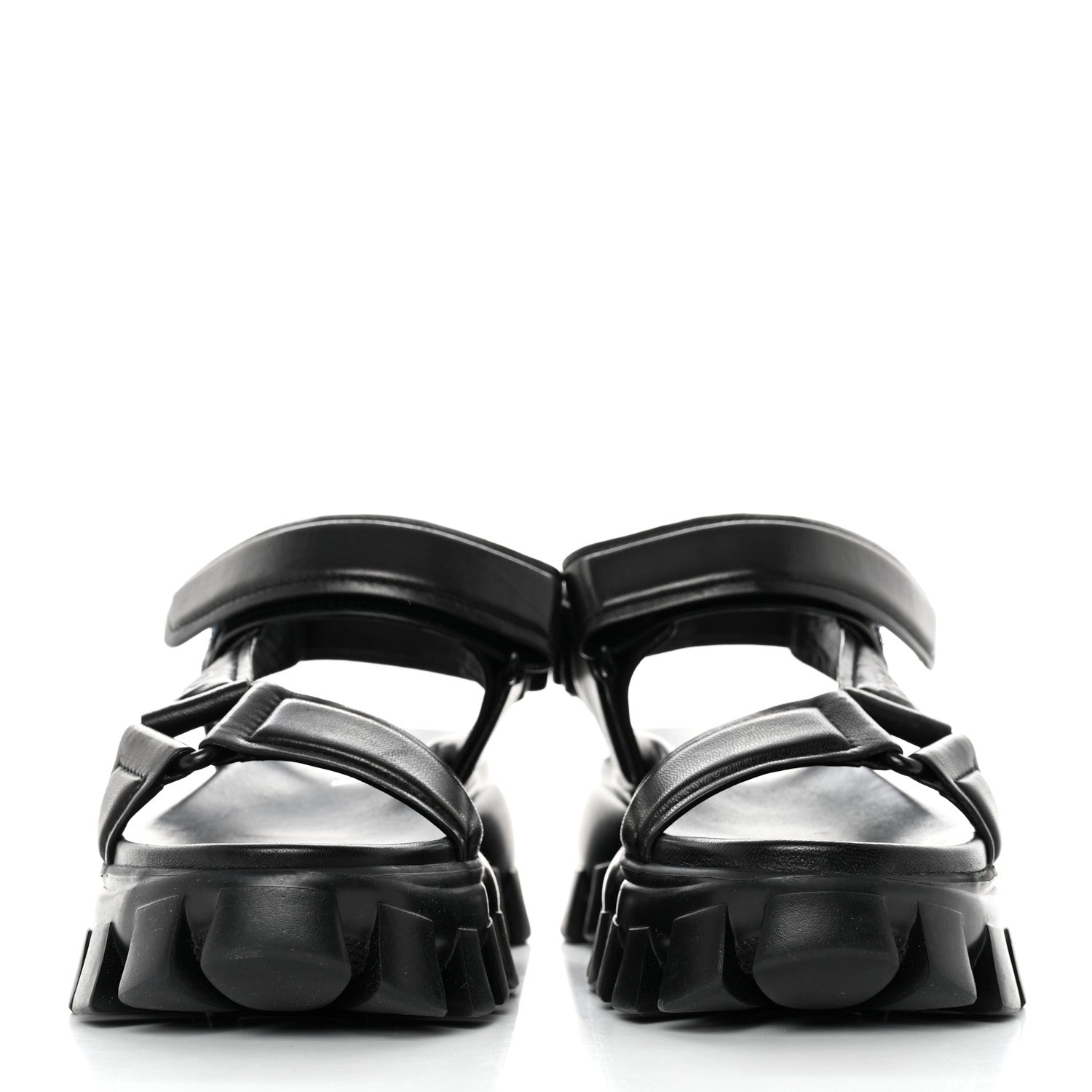 Prada Nappa Logo Embossed Thunder Sole 50mm Sport Sandals 36 Black 2 of 9