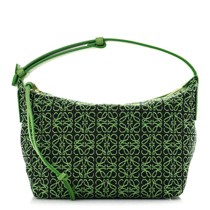 Loewe Jacquard Anagram Calfskin Small Cubi Bag Apple Green 1 of 9