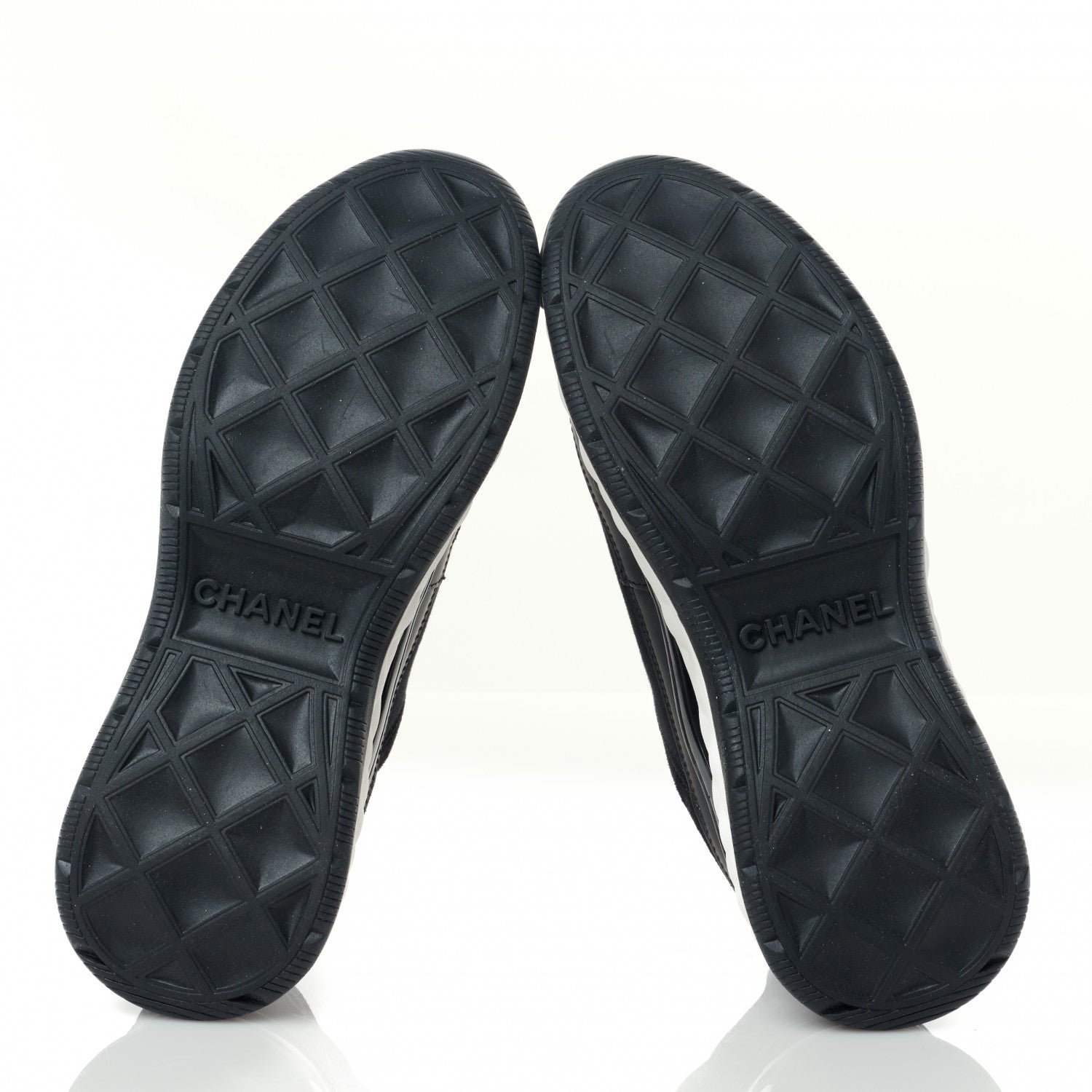 Chanel Velvet Calfskin Mixed Fibers CC Sneakers 36.5 Black 5 of 9