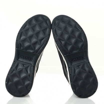 Chanel Velvet Calfskin Mixed Fibers CC Sneakers 36.5 Black 5 of 9