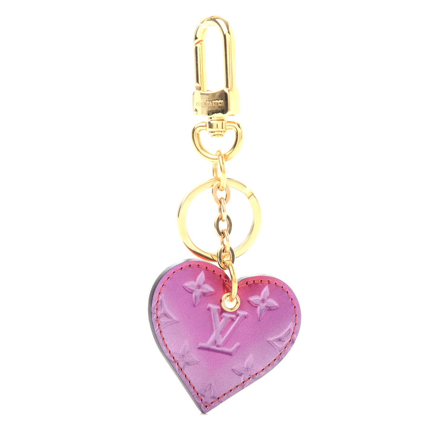 Vernis Degrade Love Lock Heart Key Holder Bag Charm Pink Red