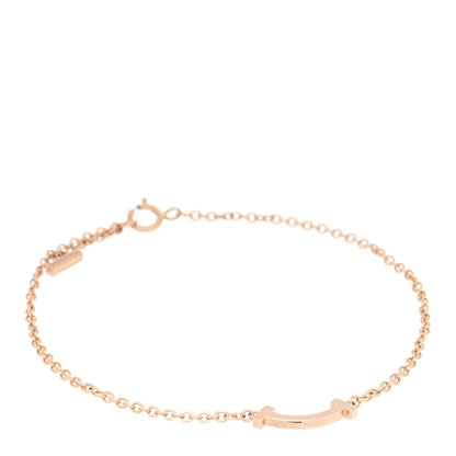 Tiffany 18K Rose Gold Mini T Smile Bracelet 1 of 3