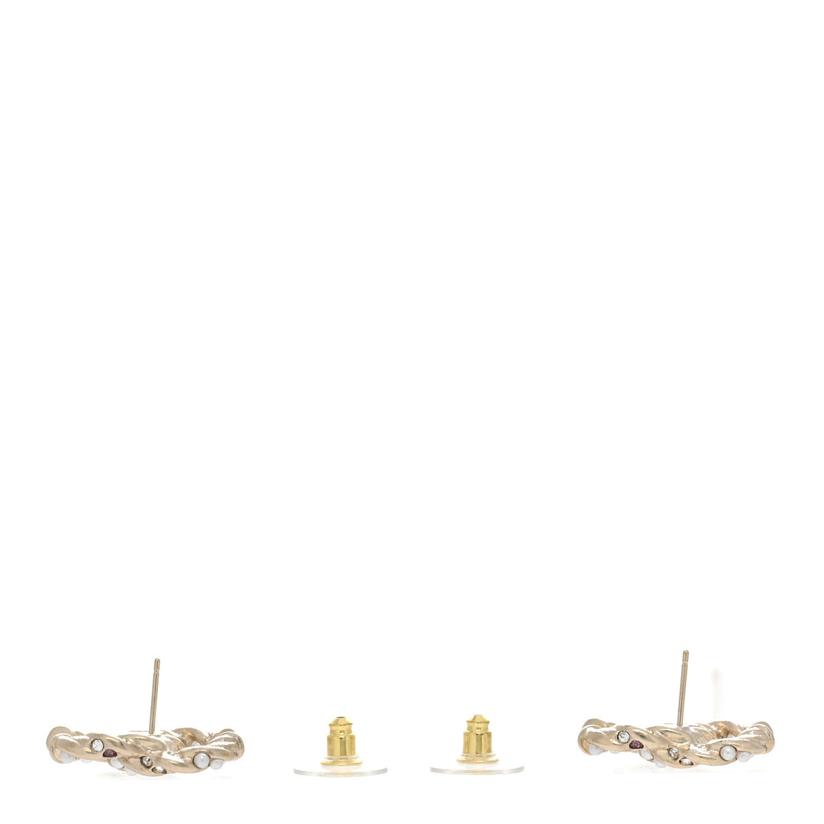 Pearl CC Earrings Gold Pink