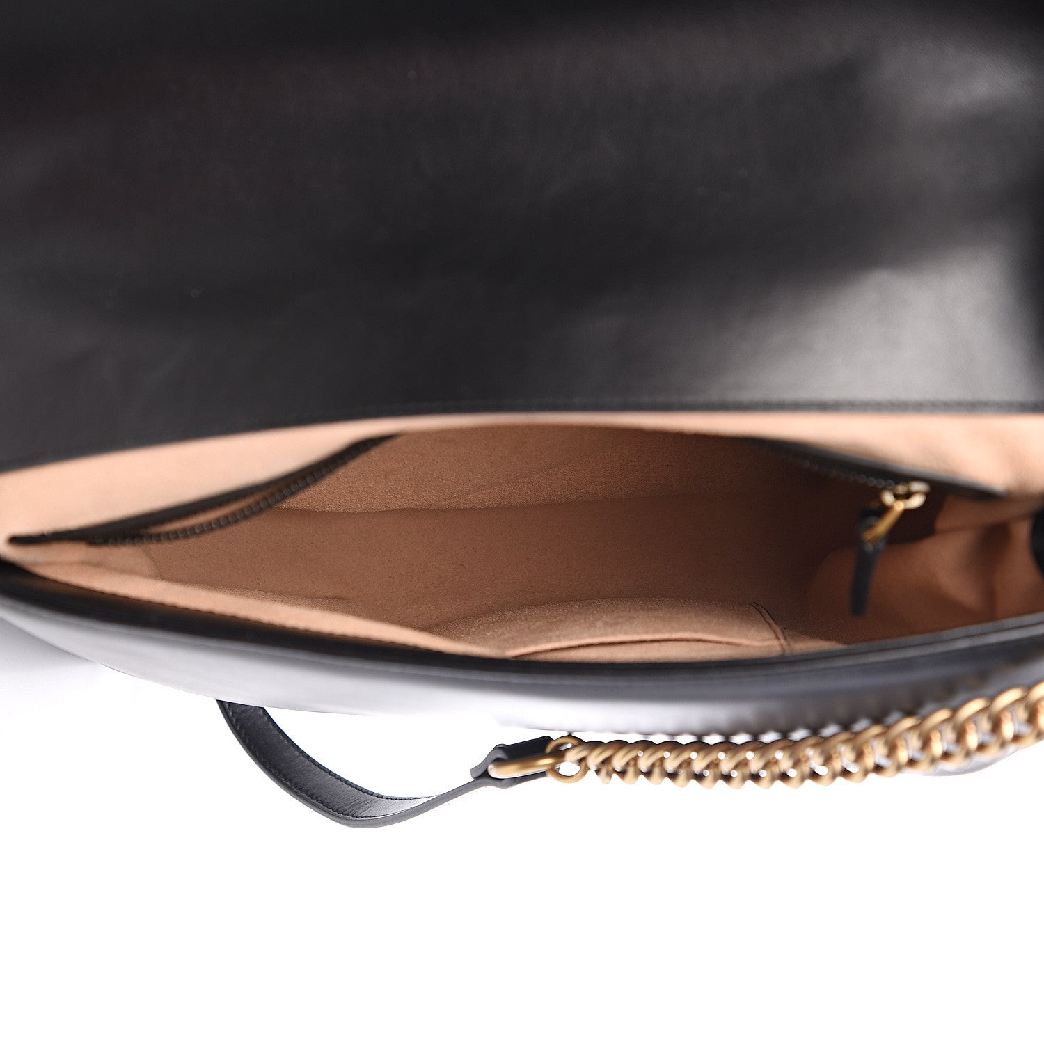 Gucci Calfskin Matelasse Medium GG Marmont Top Handle Shoulder Bag Black 4 of 13