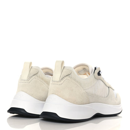 Christian Dior Suede Technical Mesh Oblique Mens B25 Runner Sneakers 40 White 4 of 7