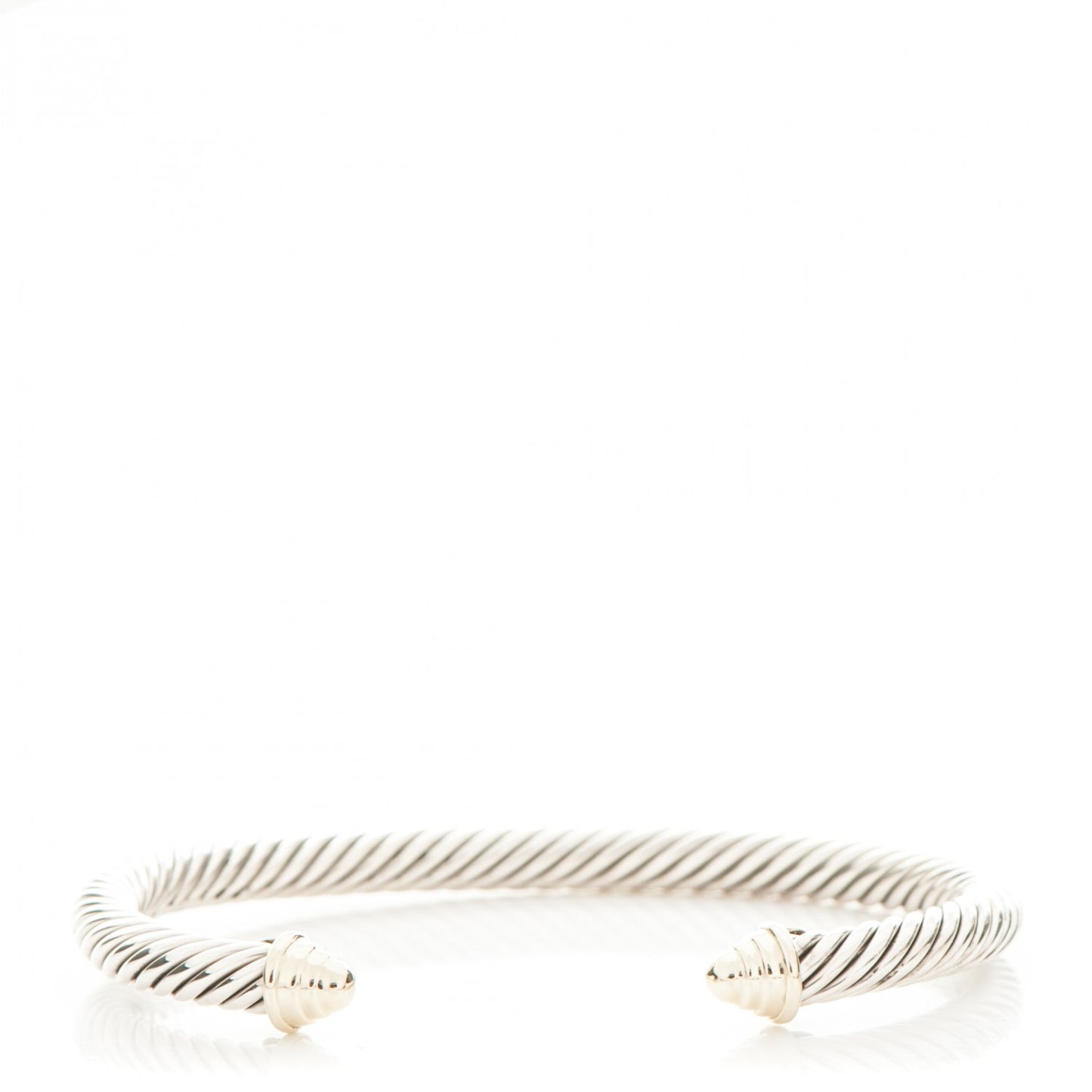 Sterling Silver 14K Yellow Gold 5mm Cable Classics Bracelet