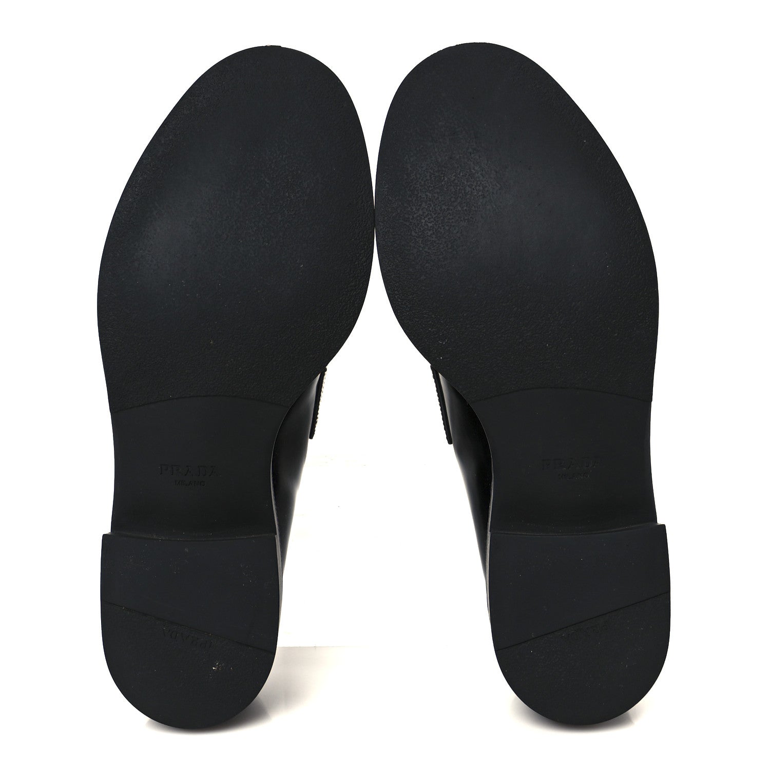 Prada Spazzolato Metal Triangle Logo 50mm Loafers 38.5 Black 6 of 10