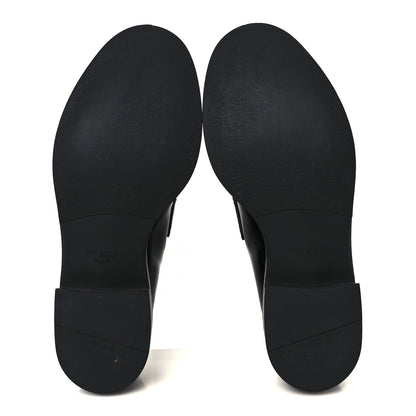 Prada Spazzolato Metal Triangle Logo 50mm Loafers 38.5 Black 6 of 10