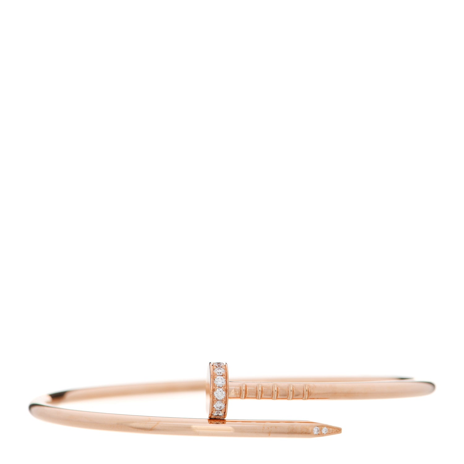 Cartier 18K Pink Gold Diamond Small Juste Un Clou Bracelet 15 1 of 5